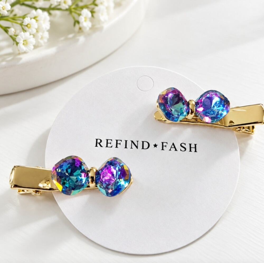 Gold Purple Blue AB Small Hair Clips